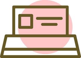 Place Card Holder Linear Circle Icon vector