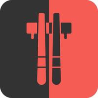 Chopstick Rest Red Inverse Icon vector