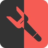 Pickle Fork Red Inverse Icon vector