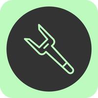 Pickle Fork Linear Round Icon vector