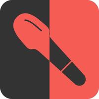 Caviar Spoon Red Inverse Icon vector