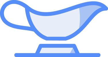 Gravy Boat Line Filled Blue Icon vector