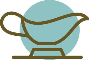 Gravy Boat Linear Circle Icon vector