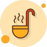 Soup Ladle Filled Shadow Circle Icon vector