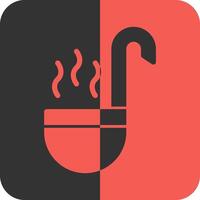 Soup Ladle Red Inverse Icon vector