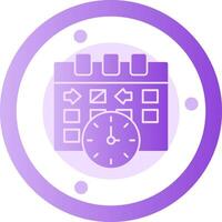 reloj indicando evento hora glifo degradado icono vector