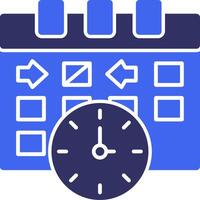 reloj indicando evento hora sólido dos color icono vector