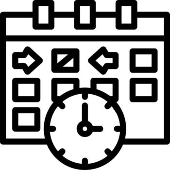 Clock indicating event time Line Icon vector