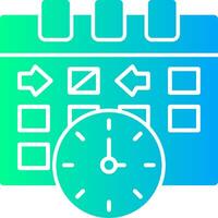 Clock indicating event time Solid Multi Gradient Icon vector