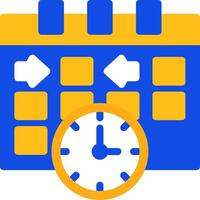 reloj indicando evento hora plano dos color icono vector