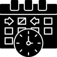 reloj indicando evento hora glifo icono vector