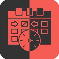 reloj indicando evento hora rojo inverso icono vector