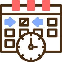 reloj indicando evento hora color lleno icono vector