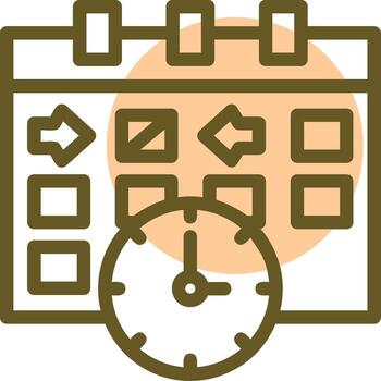 Clock indicating event time Linear Circle Icon vector