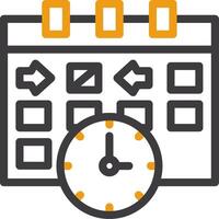 Clock indicating event time Glyph Two Color Icon vector