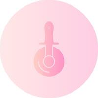 Pizza Cutter Gradient Circle Icon vector