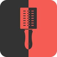 limón zester rojo inverso icono vector