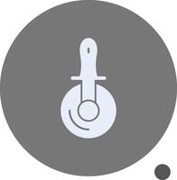 Pizza Cutter Glyph Shadow Icon vector