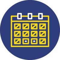 Calendar with event date Dual Line Circle Icon vector