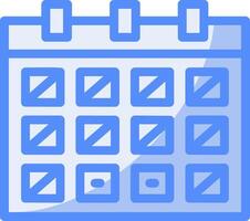 Calendar with event date Line Filled Blue Icon vector