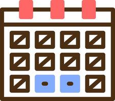 Calendar with event date Color Filled Icon vector