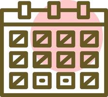 Calendar with event date Linear Circle Icon vector