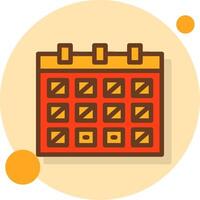 calendario con evento fecha lleno sombra circulo icono vector