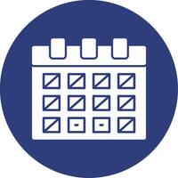 Calendar with event date Glyph Circle Icon vector