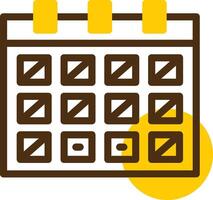 Calendar with event date Yellow Lieanr Circle Icon vector