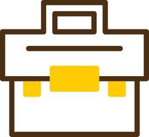 Briefcase Yellow Lieanr Circle Icon vector