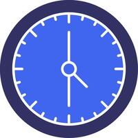 hora reloj sólido dos color icono vector