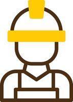 Worker Yellow Lieanr Circle Icon vector