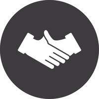 Handshake Glyph Circle Icon vector