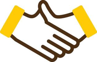 Handshake Yellow Lieanr Circle Icon vector