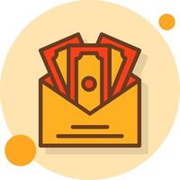 Salary Filled Shadow Circle Icon vector