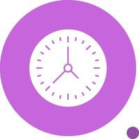 reloj glifo sombra icono vector