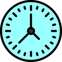 icono lleno de línea de reloj vector