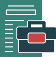 Contract Glyph Two Color Icon vector