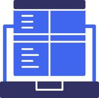 Laptop for online job applications Solid Two Color Icon vector