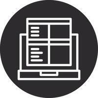 Laptop for online job applications Inverted Icon vector