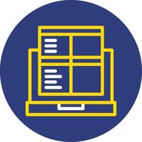Laptop for online job applications Dual Line Circle Icon vector