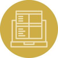 Laptop for online job applications Line Multi color Icon vector