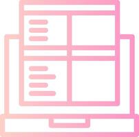 Laptop for online job applications Linear Gradient Icon vector