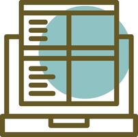 Laptop for online job applications Linear Circle Icon vector