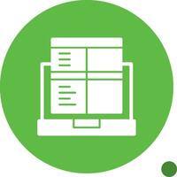 Laptop for online job applications Glyph Shadow Icon vector