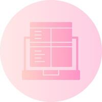 Laptop for online job applications Gradient Circle Icon vector