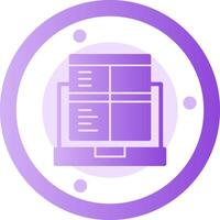 Laptop for online job applications Glyph Gradient Icon vector