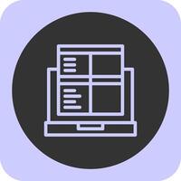 Laptop for online job applications Linear Round Icon vector