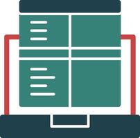 Laptop for online job applications Glyph Two Color Icon vector
