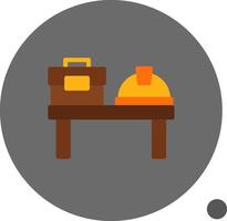 Desk Flat Shadow Icon vector